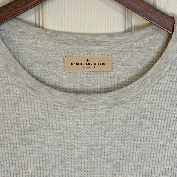 Imogene + Willie Waffle Knit Long Sleeve Tee | Heather Gray | Size XS - Picture 4 of 7